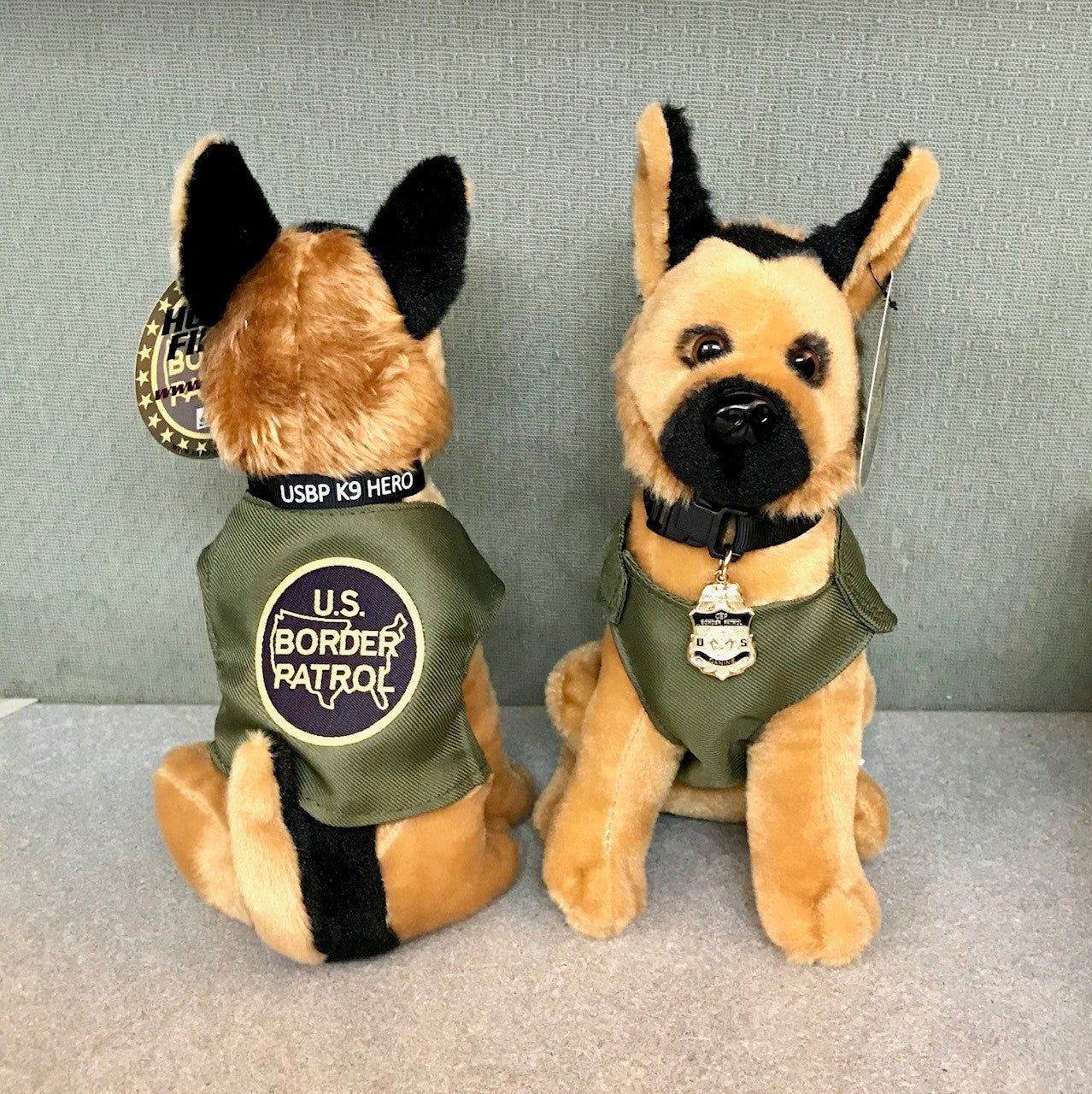 Stuffed Animal BP K9 Green Vest Tucson Border Patrol MWR Association